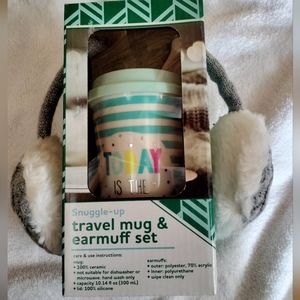 Travel mug and Ear muff set